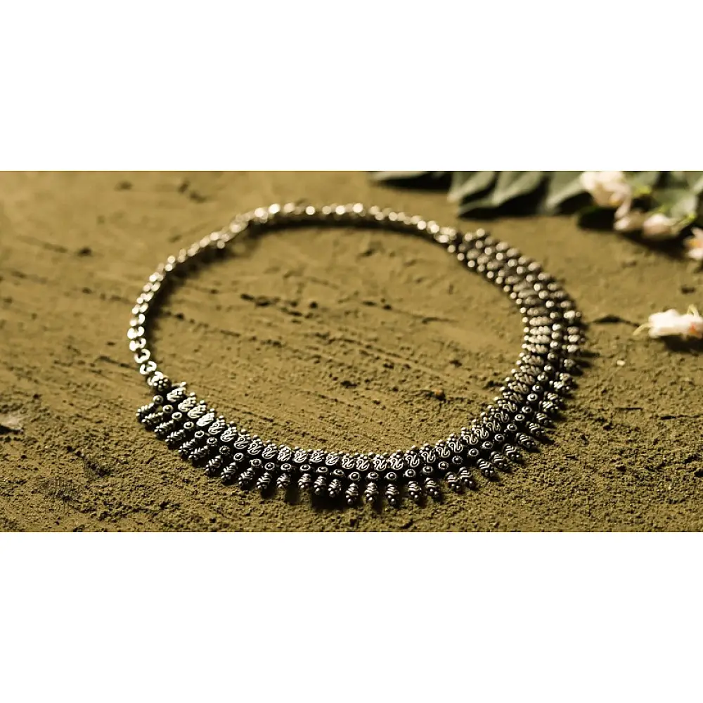 धरा ✽ Antique Finish White Metal ✽ Necklace { 39 }